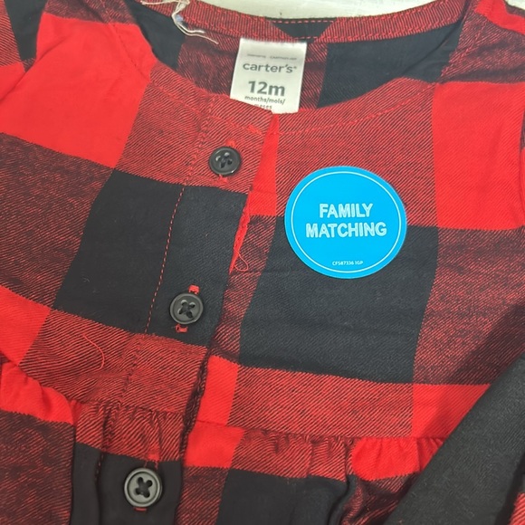 Girls 12 month buffalo plaid Christmas new nwt top shirt legging family matching - Picture 2 of 3